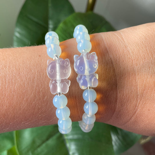 ROSE QUARTZ HELLO KITTY BRACELET – Soulo Crystals